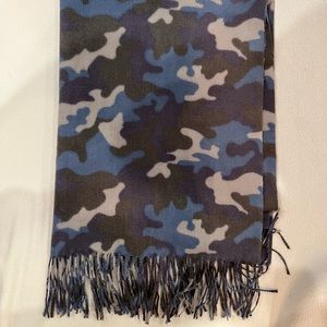 Blue/Grey/White Camouflage Large Scarf